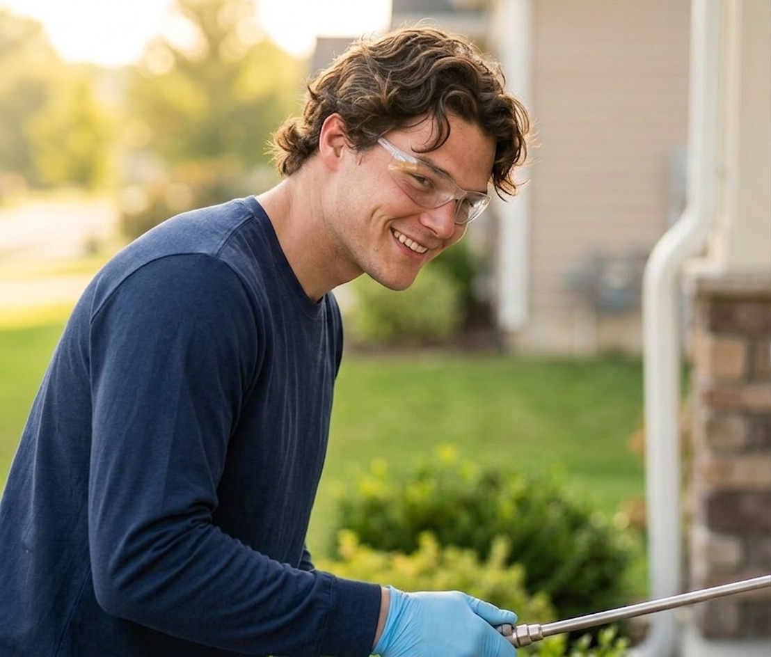 Licensed Nest Pest Control technician at a Raleigh-area home